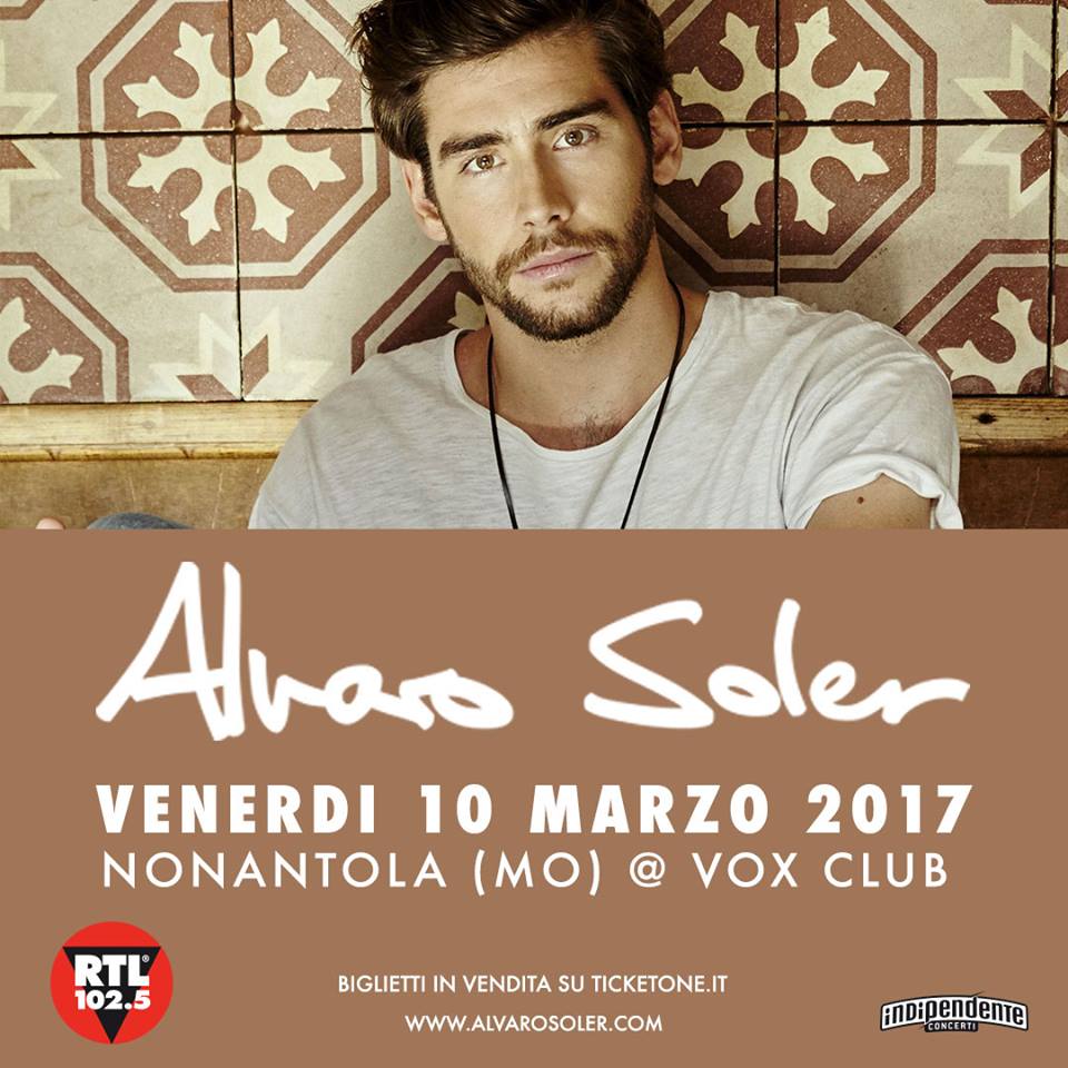 Alvaro Soler con RTL 102.5, nuova data a Nonantola