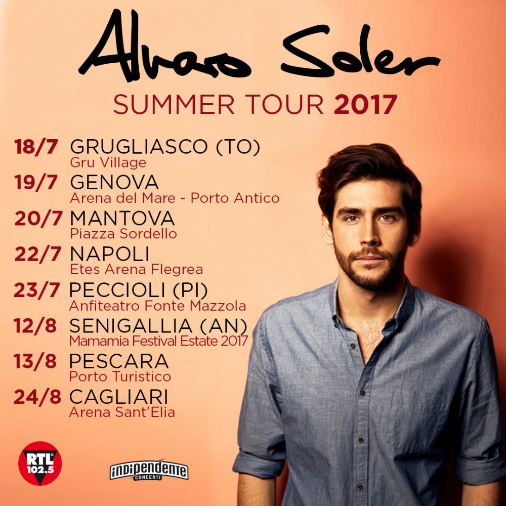 Alvaro Soler pronto a scaldare l'Italia in tour