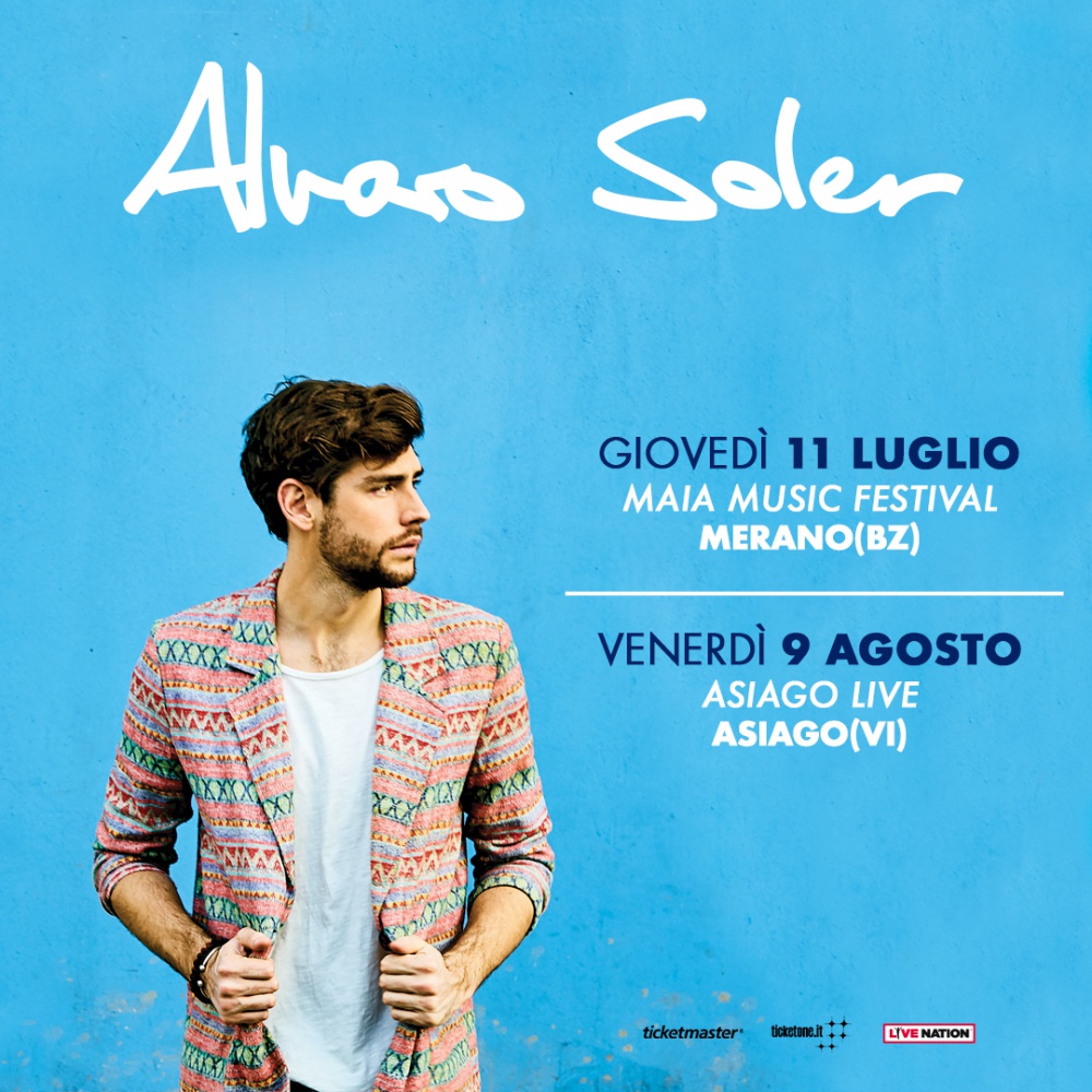 Alvaro Soler torna in Italia con due nuove date estive