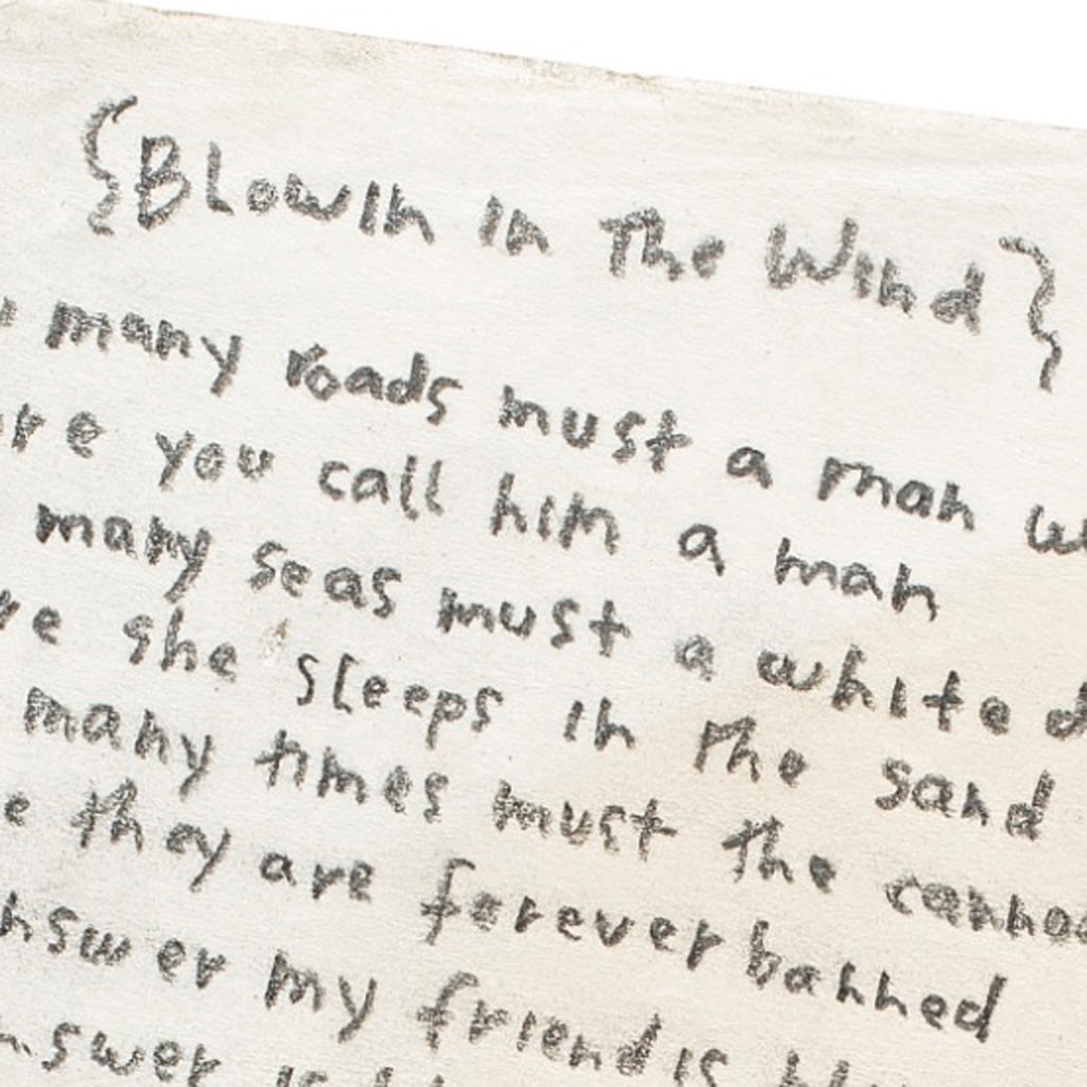 Bob Dylan, 324.500 dollari per "Blowin'in the Wind"