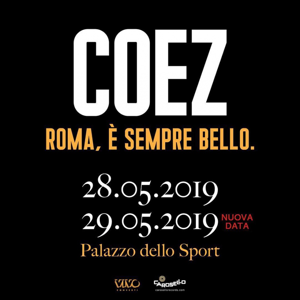 Coez raddoppia, nuova data a Roma il 29 maggio