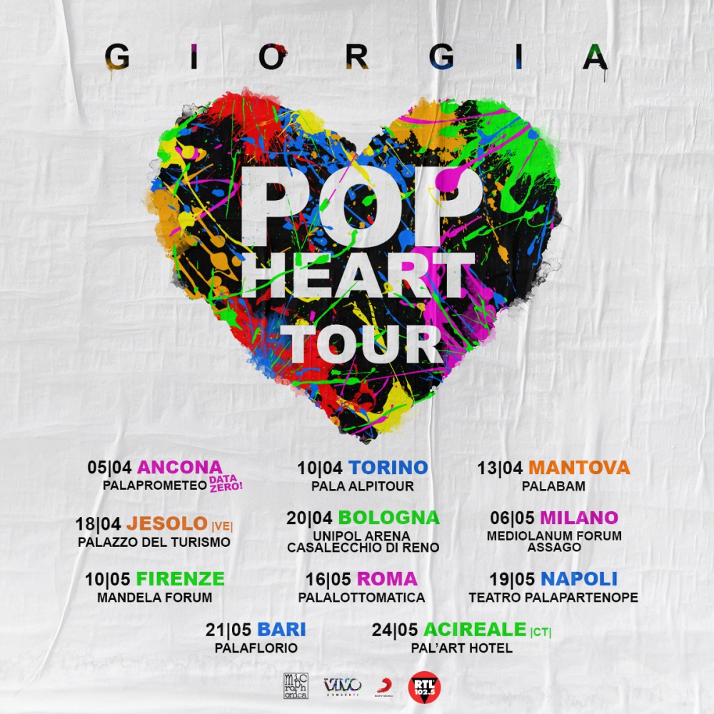 Giorgia, ad aprile partirà il Pop Heart Tour