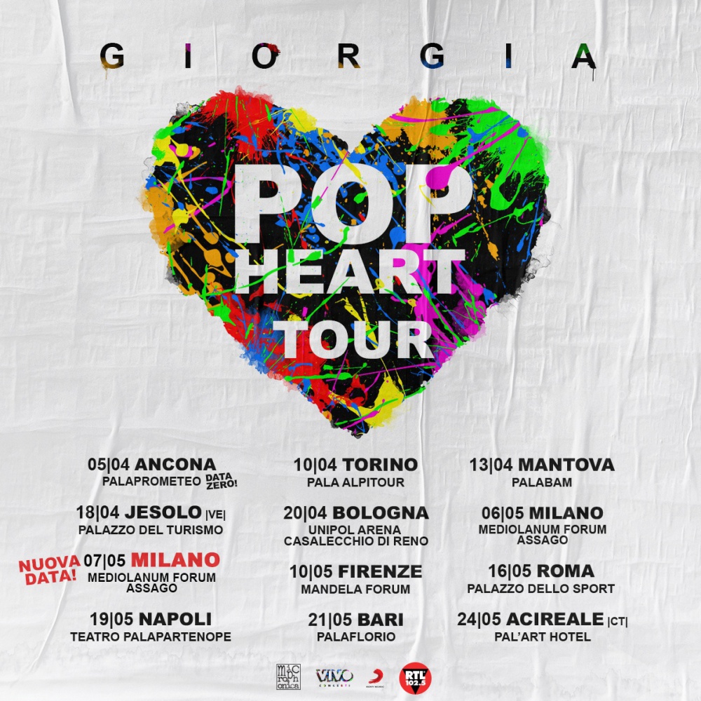 Giorgia annuncia una nuova data del Pop Heart Tour