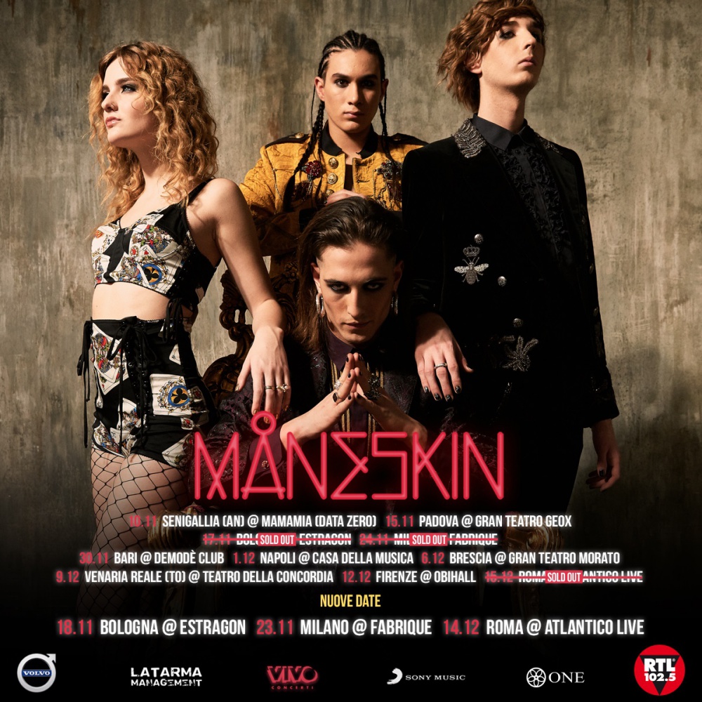 Maneskin, Roma sold out e raddoppia con Milano e Bologna