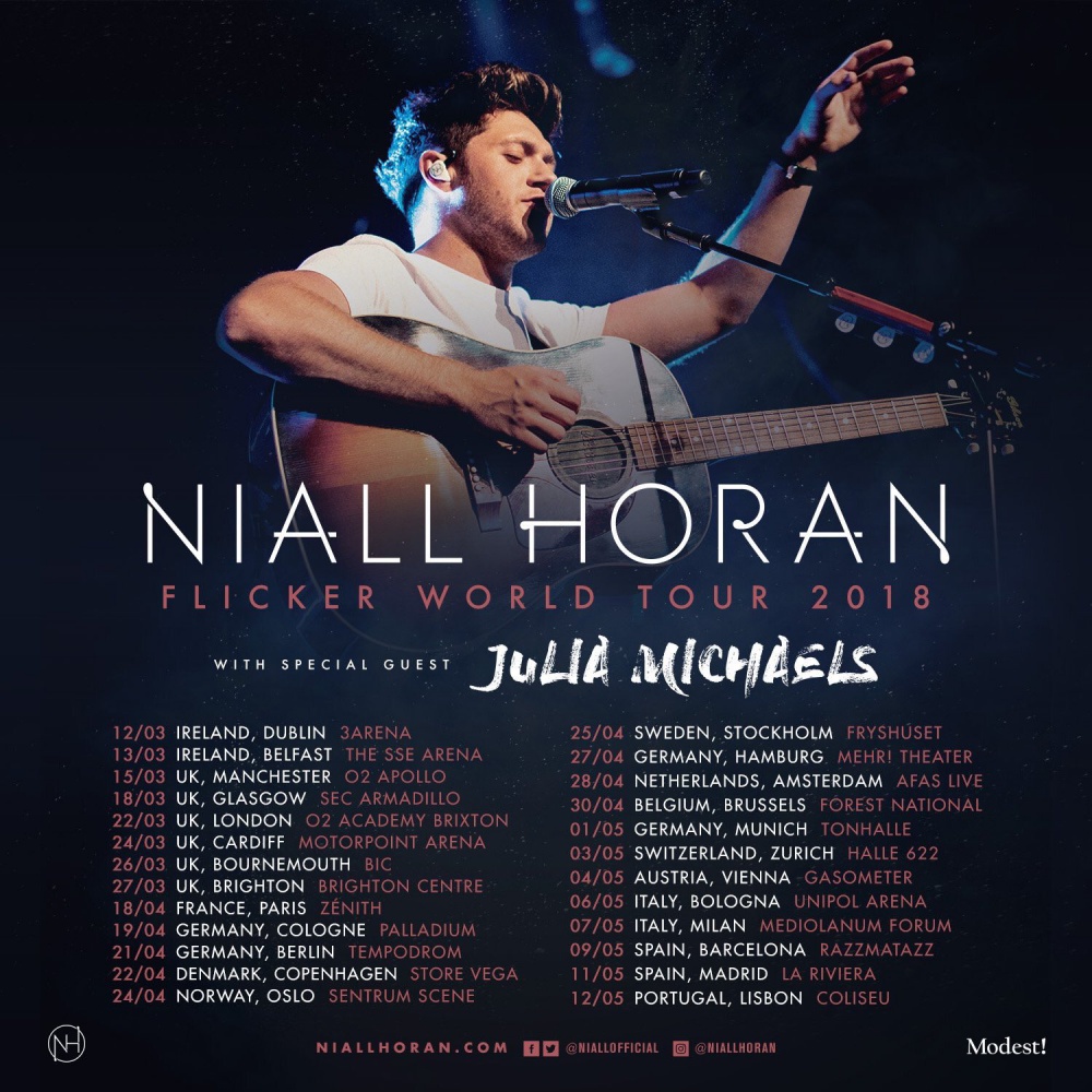 Niall Horan in tour in Italia a maggio 2018