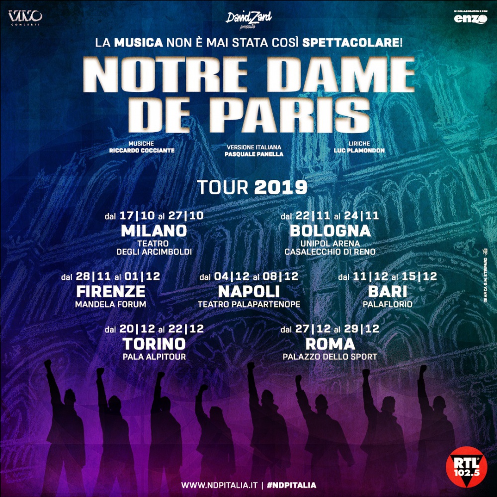 Notre Dame de Paris di Victor Hugo torna a teatro nel 2019