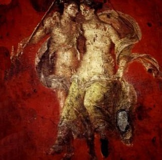 Pompei, sfregio sull'affresco di Bacco e Arianna