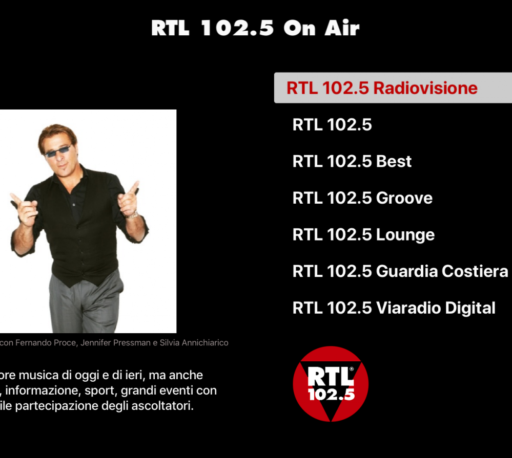 RTL 102.5 è su Apple Tv!