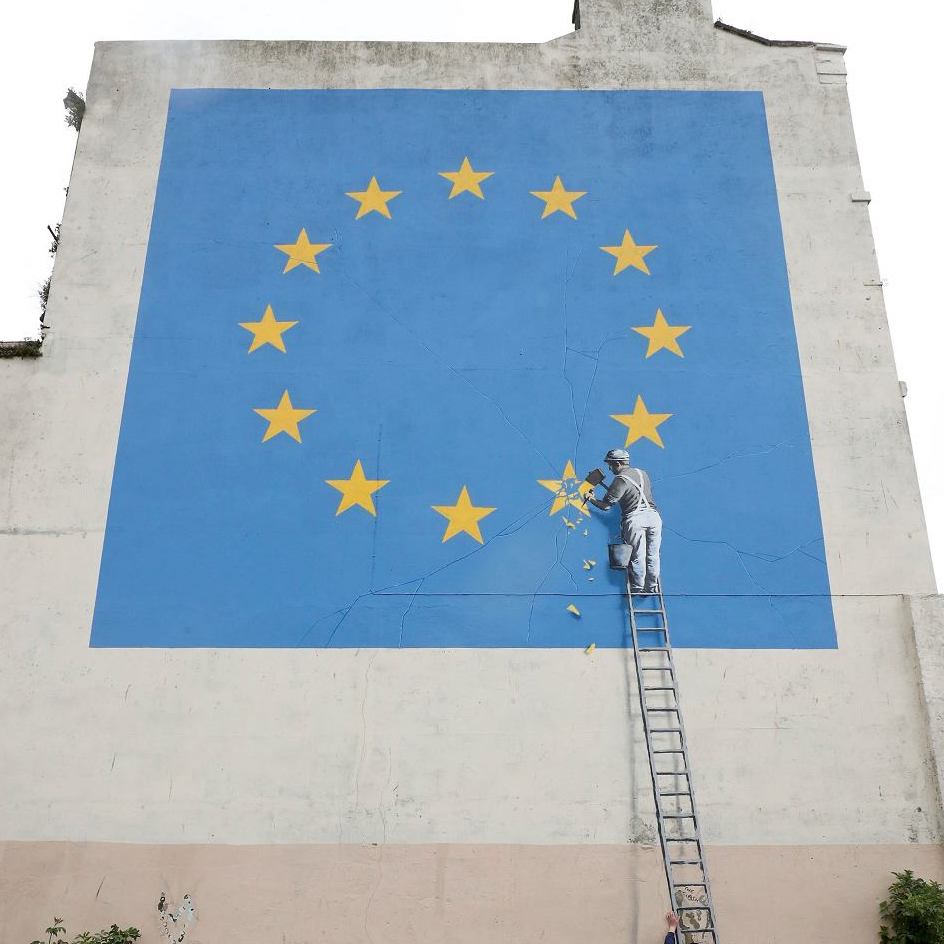 Scompare il murales di Banksy dedicato alla Brexit