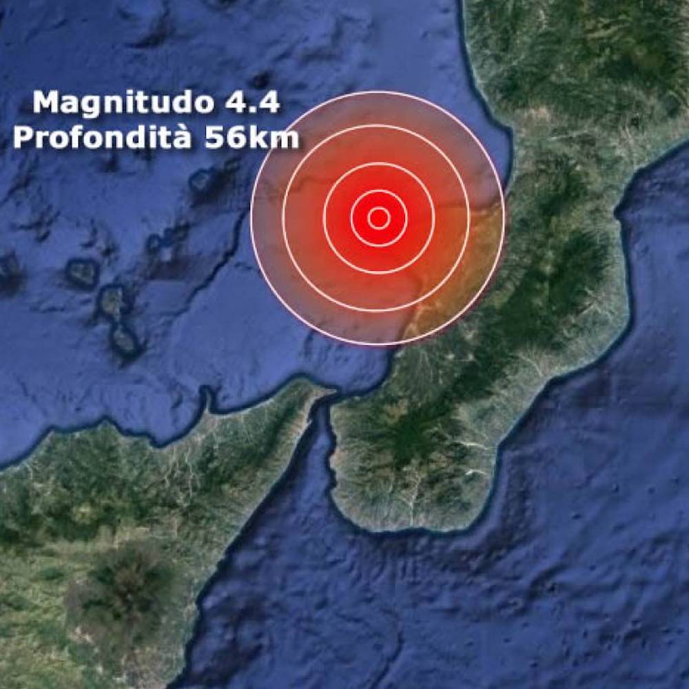 Terremoto, scossa di magnitudo 4.4 al largo della Calabria