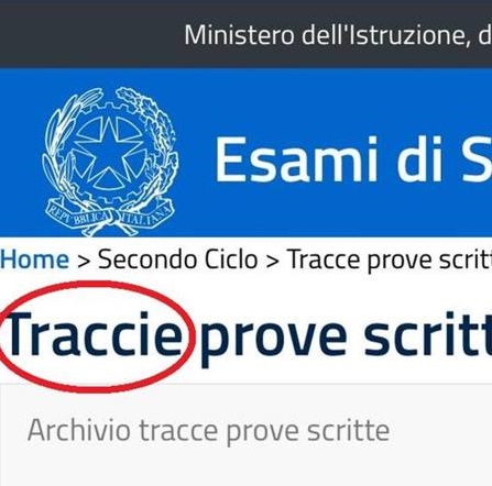 "Traccie", errore di ortografia sul sito del Ministero dell'Istruzione