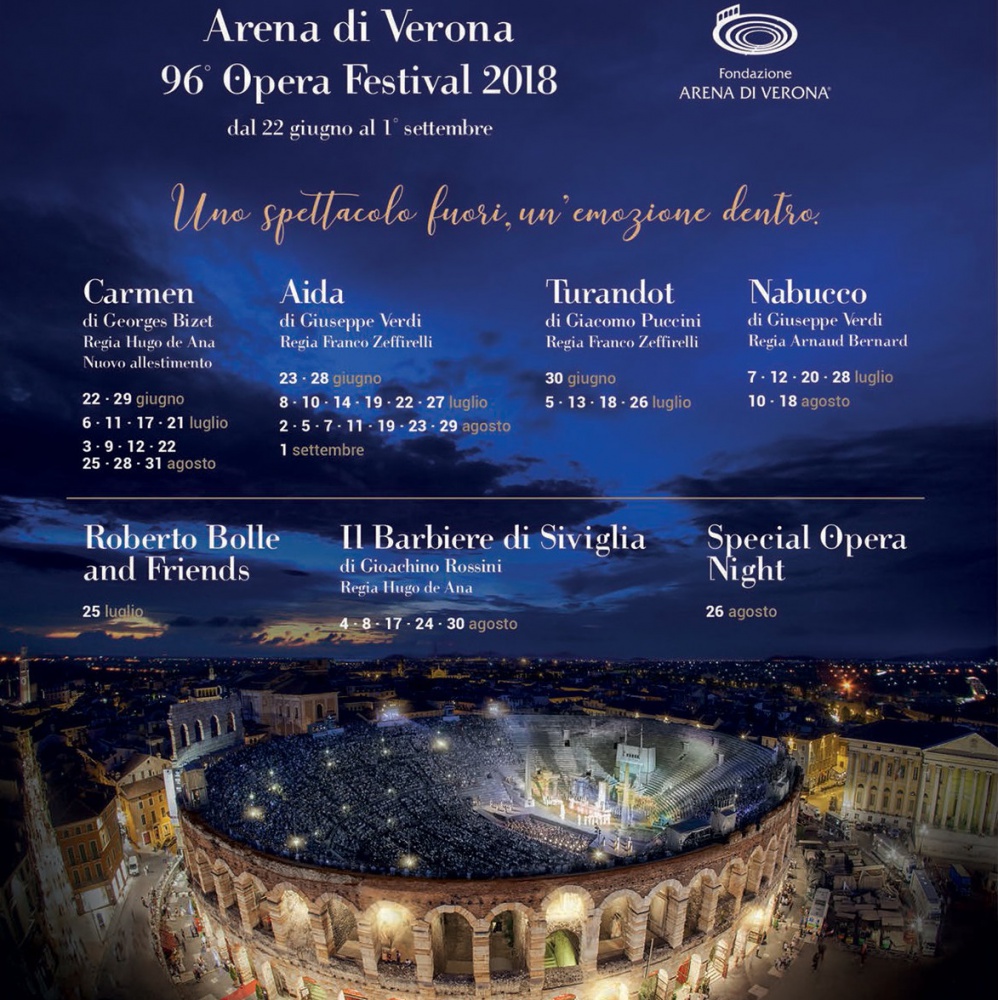 Verona, RTL 102.5 media partner del 96° Opera Festival 2018