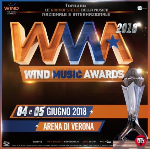Wind Music Awards 2018 tornano a giugno all'Arena di Verona