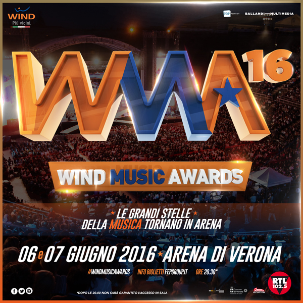 Wind Music Awards e RTL 102.5: via alla festa della musica