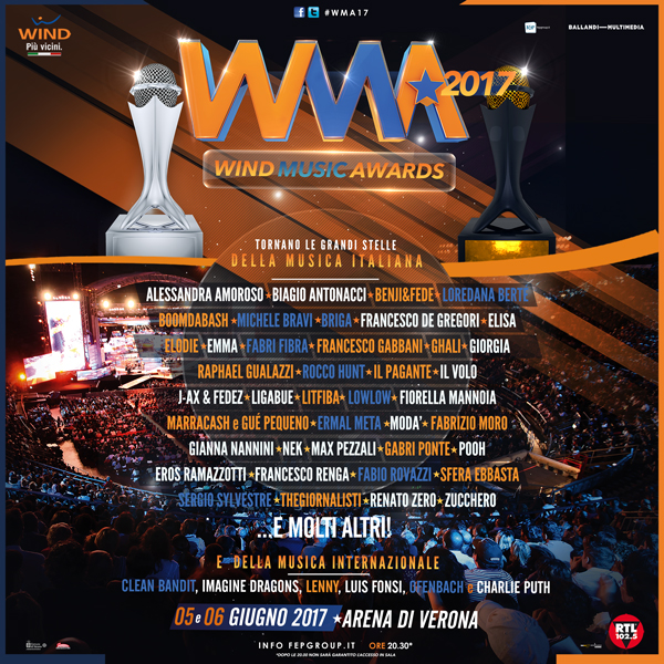 Wind Music Awards: ecco le stelle della musica a Verona