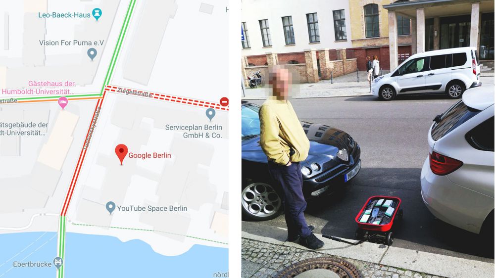 Artista inganna Google Maps, simula traffico con 99 telefoni
