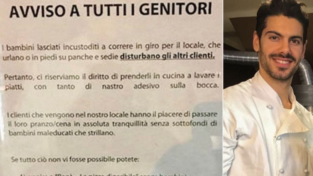 "Bambini maleducati? Lasciateli a casa", il cartello di una pizzeria fa il giro del web