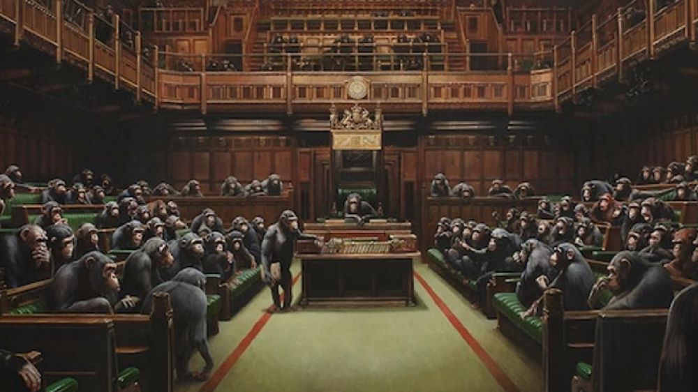 Banksy, asta record da 9,9 milioni di sterline per il suo Devolved Parliament