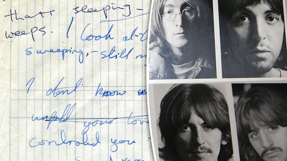 Beatles, testo scritto a mano da George Harrison all’asta