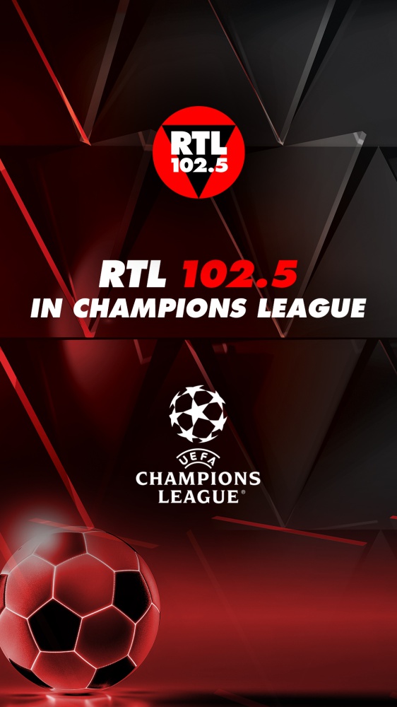 RTL 102.5 in Champions League: radiocronaca in diretta di Juventus-PSV e Milan-Liverpool. Domani Inter e Bologna, giovedì l'Atalanta.