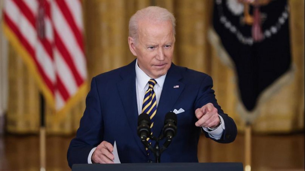 Conferenza stampa del presidente americano Joe Biden, a un anno dall'inizio del suo mandato alla guida Casa Bianca