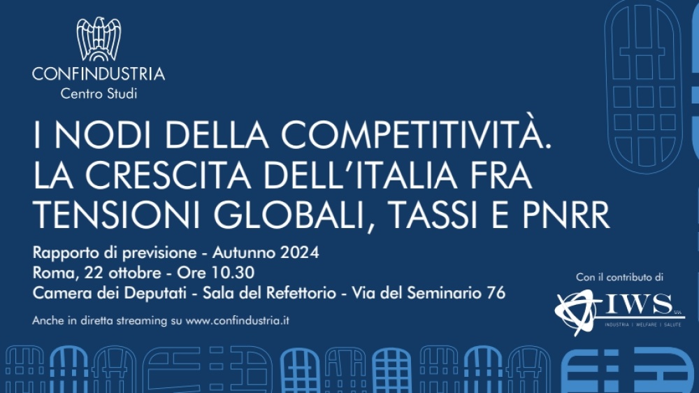 Confindustria, rallenta la crescita dell’Italia: il Prodotto interno lordo del 2024 +0,8%, nel 2025 +0,9%