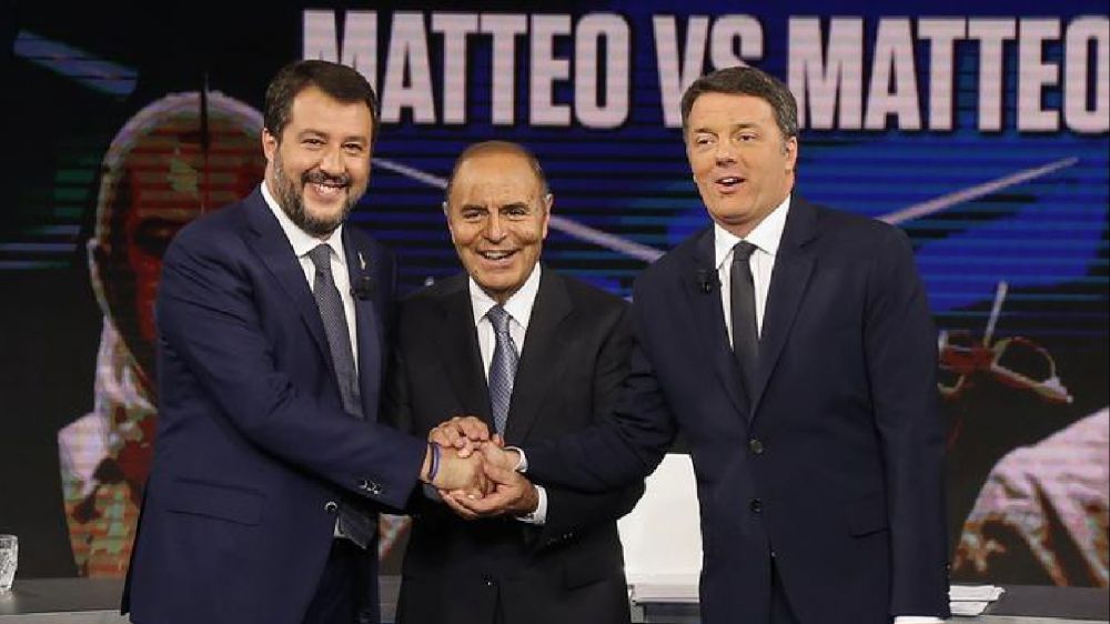 Confronto tra Renzi e Salvini a Porta a Porta