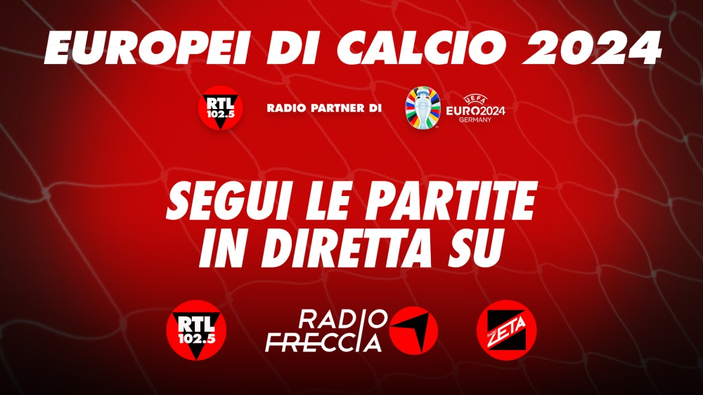 RTL 102.5 trasmetterà in diretta la radiocronaca completa degli Europei di calcio 2024. Dalla partita inaugurale del 14 giugno fino alla finale del 14 luglio, gli ascoltatori potranno seguire tutta la manifestazione calcistica in diretta sulle emitte