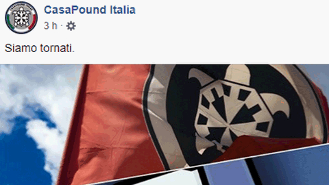 Facebook riattiva pagina Casapound, 'rispettiamo ordinanza'
