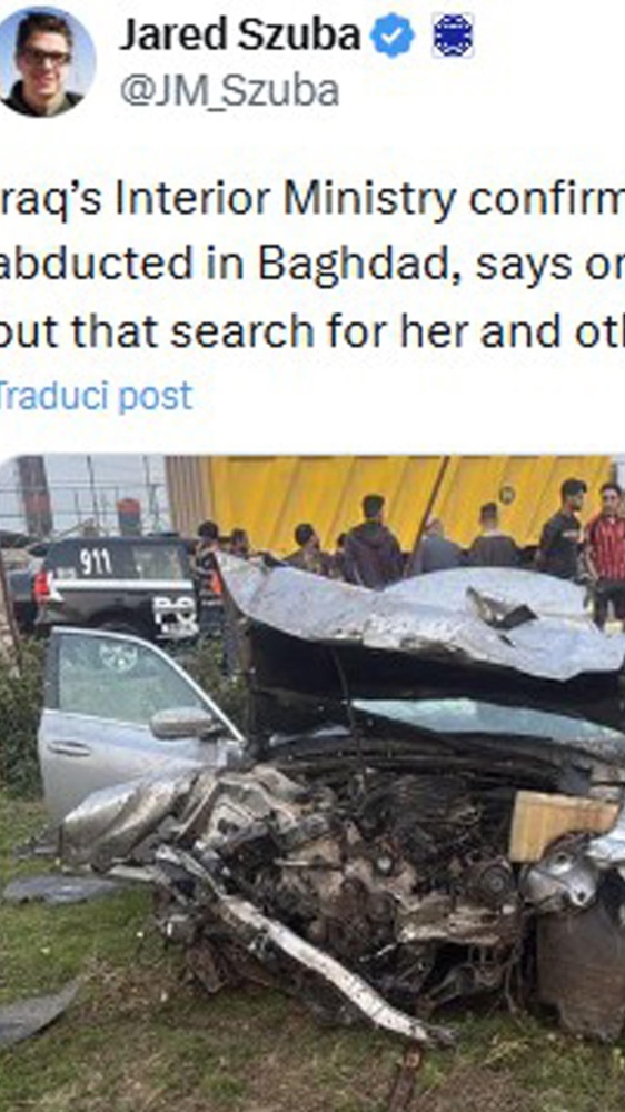 Giornalista americana rapita a Baghdad,  non confermata sua liberazione, sarebbe nelle mani di Hezbollah