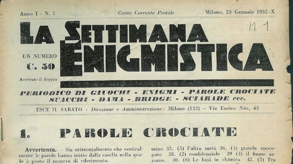 Il primo numero della Settimana Enigmistica arrivò nelle edicole italiane 89 anni fa, il 23 Gennaio 1932