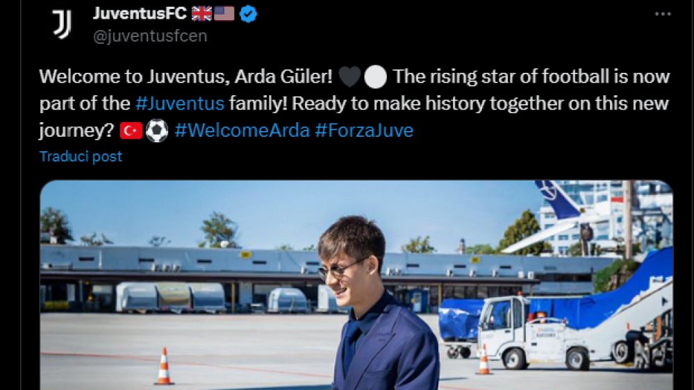 Juventus annuncia acquisto di Arda Güler del Real Madrid, ma è tutto falso: account X hackerato