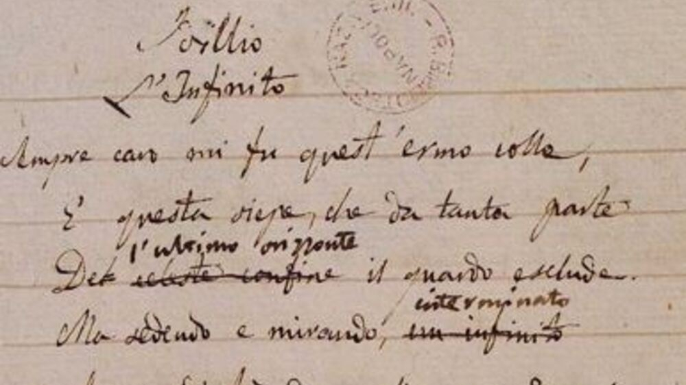 Letteratura, Infinito di Leopardi, scansione 3D rivela correzioni e modifiche