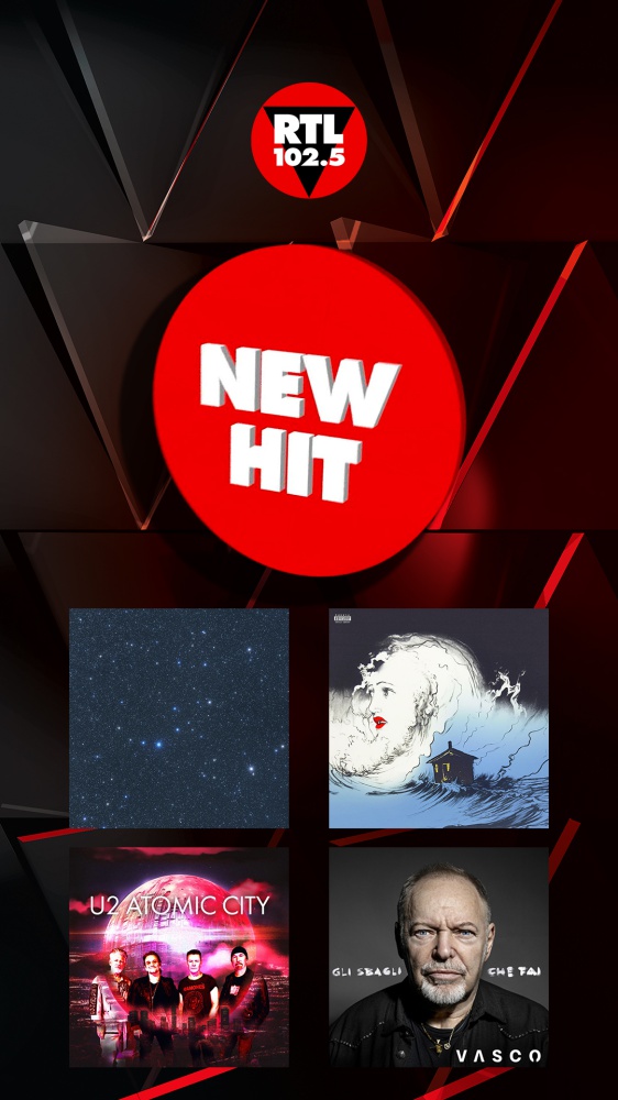 New Hit di RTL 102.5: da questa settimana in onda “Dormiveglia” di Ariete,  “Nightmares” di Bresh e Pinguini Tattici Nucleari, “Atomic City” degli U2 e “Gli sbagli che fai” di Vasco Rossi