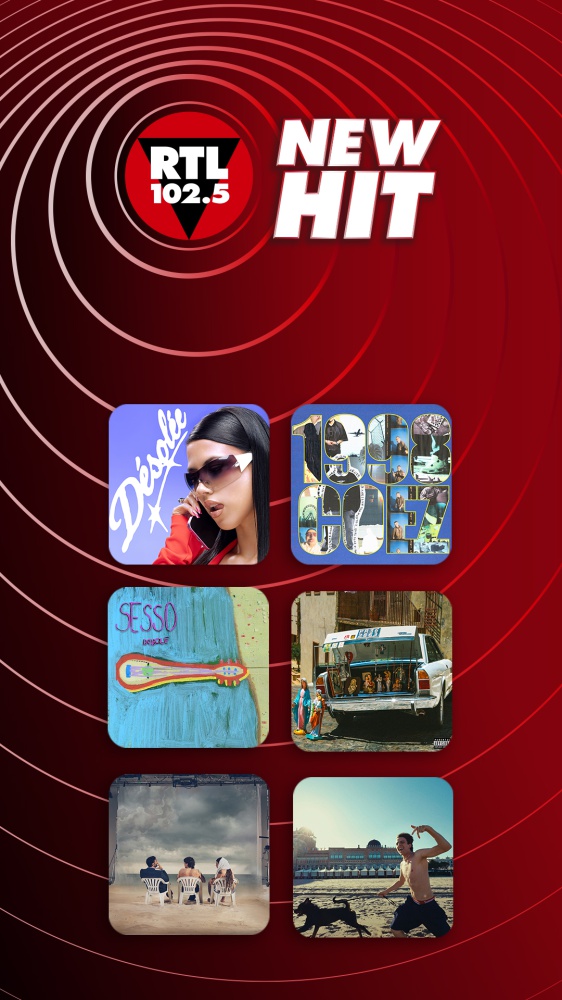New Hit di RTL 102.5: da questa settimana in rotazione “Désolée” di Anna, “Qualcosa di grande” di Coez, “Sesso debole” di Elisa, “Barrio Lambada” di Fred De Palma, “Sto bene al mare” di Marco Mengoni ft. Sayf, Rkomi e “veramente” di sangiovanni