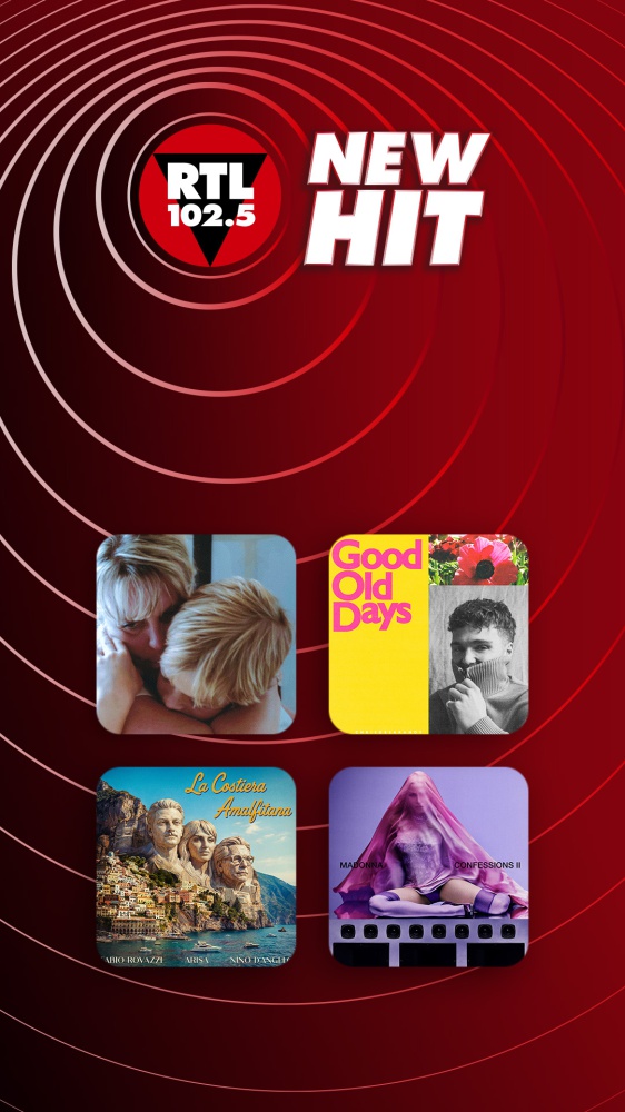 New Hit di RTL 102.5: da questa settimana in rotazione “Los Angeles” di BLANCO, “Good Old Days” di Chris de Sarandy, “LA COSTIERA AMALFITANA” di Fabio Rovazzi feat. Arisa e Nino D'Angelo e "Danceteria" di Madonna