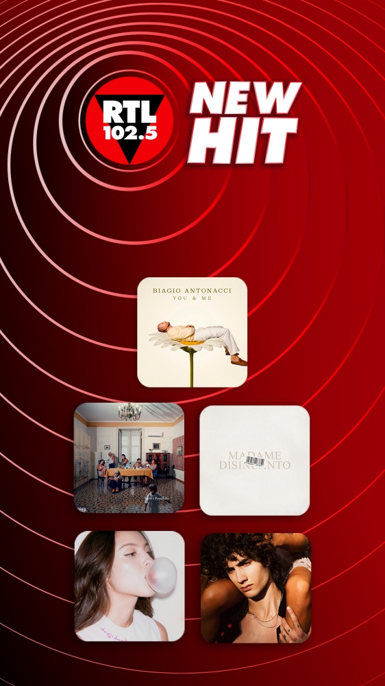 New Hit di RTL 102.5: da questa settimana in rotazione “YOU & ME” in Biagio Antonacci, “STELLE” di Geolier, “VOLEVO CAPIRE CON MARRACASH” di Madame, “drop dead” di Olivia Rodrigo e “Potential” di Sombr