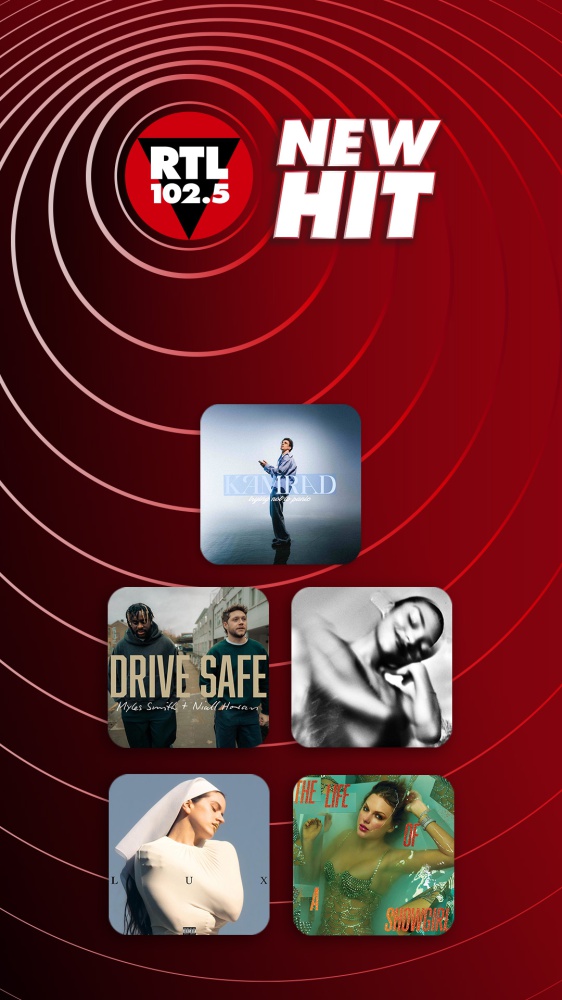 New Hit di RTL 102.5: da questa settimana in rotazione radiofonica “Hug Yourself” di KAMRAD, “Drive Safe” di Myles Smith e Niall Horan, “So Easy (To Fall In Love)” di Olivia Dean, “Sauvignon Blanc” di ROSALÍA e “Opalite” di Taylor Swift