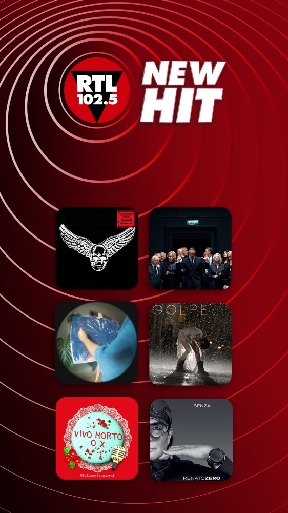 New Hit di RTL 102.5: da questa settimana in rotazione sulla prima radio d’Italia “My Only Angel” di Aerosmith & Yungblud, “Per Te” di Ernia, “Lunedì blu” di Frah Quintale, “Golpe” di Giorgia, “Vivo Morto o X” di Giuliano Sangiorgi e “Senza” di Renat