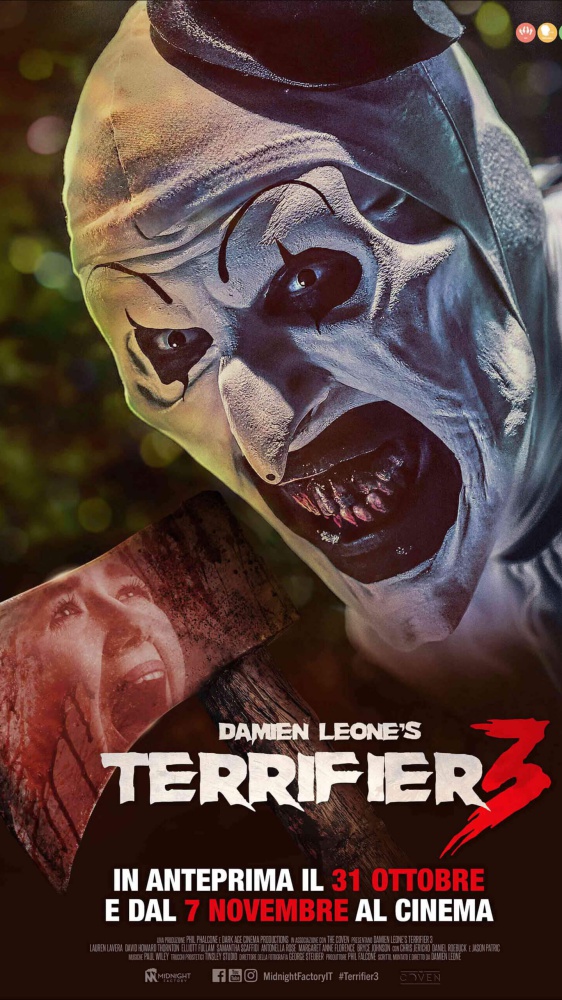 Terrifier 3 arriva anche in Italia. L’horror che ha sbancato ad Halloween esce nelle sale