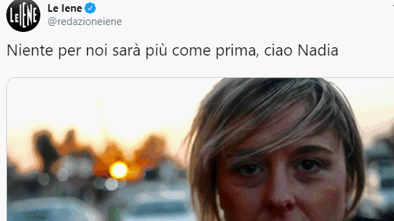 Tweet più ritwittato in Italia nel 2019 è addio delle Iene a Nadia Toffa