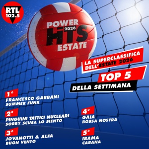 RTL 102.5 POWER HITS ESTATE 2026: “Summer Funk” di Francesco Gabbani è in testa alla classifica della seconda settimana RTL 102.5 POWER HITS ESTATE 2026: “Summer Funk” di Francesco Gabbani è in testa alla classifica della seconda settimana