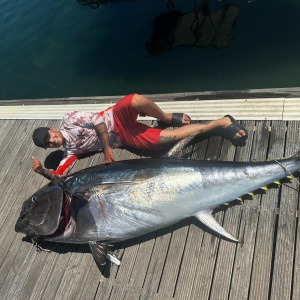 Un tonno da 168 kg pescato in Sardegna: il record del barbiere (pescatore per hobby) Federico Doneddu Un tonno da 168 kg pescato in Sardegna: il record del barbiere (pescatore per hobby) Federico Doneddu