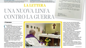 Papa Francesco scrive al Corriere: “Bisogna disarmare la Terra”