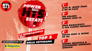 RTL 102.5 POWER HITS ESTATE 2025: “a me mi piace” di Alfa (ft. Manu Chao) è in testa alla classifica della decima settimana
