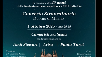  Concerto straordinario nel Duomo di Milano per i 25 anni della Fondazione Francesca Rava: tra le ospiti, Arisa e Paola Turci