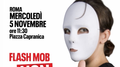 A Roma il flash mob organizzato da Giornaliste Italiane per dire "Non con la mia faccia"
