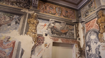 Casa Leopardi, a Recanati riaffiora un ciclo di affreschi nascosto per secoli 