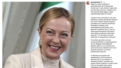 Caso Almasri, archiviata la posizione della Presidente del Consiglio Meloni, a processo i ministri Nordio e Piantedosi insieme al sottosegretario Mantovano