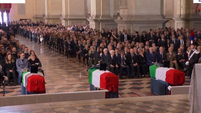 Celebrati a Padova i funerali di Stato  dei tre carabinieri morti nell’esplosione di due  giorni fa  a Castel D’Azzano